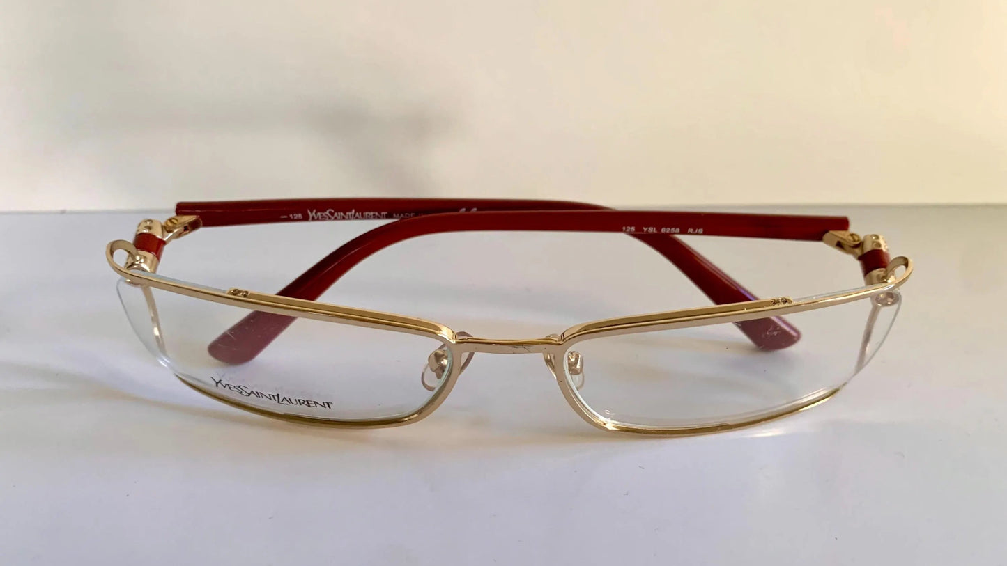 Yves Saint Laurent vintage glasses - YSL 80s golden frames with strass
