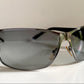 Gucci 90s vintage sunglasses - black and silver wrap frame with Strass Horsebit logo