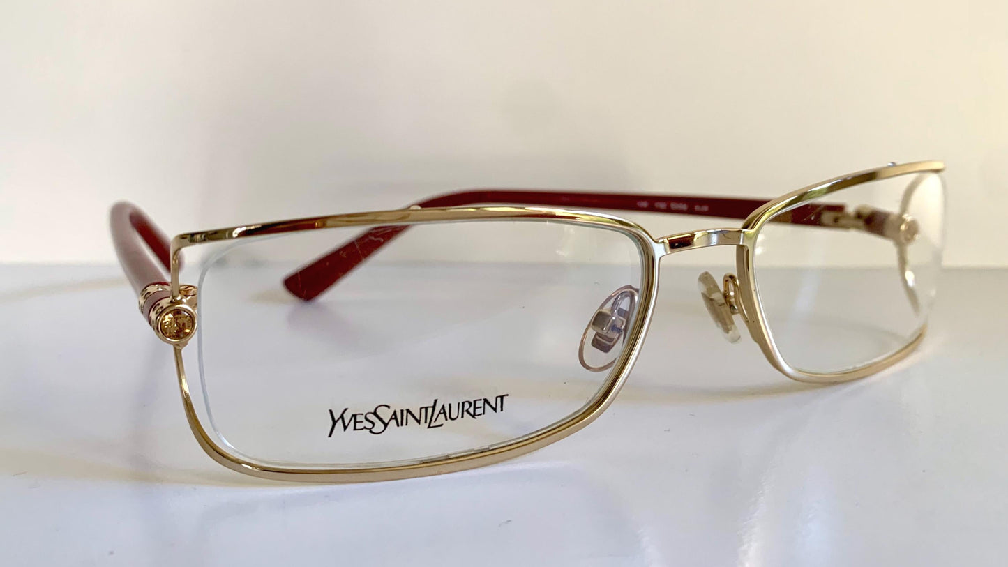 Yves Saint Laurent vintage glasses - YSL 80s golden frames with strass