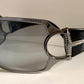Gucci 90s vintage sunglasses - black and silver wrap frame with Strass Horsebit logo