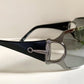 Gucci 90s vintage sunglasses - black and silver wrap frame with Strass Horsebit logo
