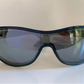 Gucci 90s vintage sunglasses - blue mirrored shield frame with buckle logos
