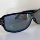 Gucci 90s vintage sunglasses - blue mirrored shield frame with buckle logos