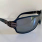 Gucci 90s vintage sunglasses - blue mirrored shield frame with buckle logos