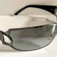 Gucci 90s vintage sunglasses - black and silver wrap frame with Strass Horsebit logo