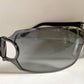 Gucci 90s vintage sunglasses - black and silver wrap frame with Strass Horsebit logo