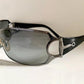 Gucci 90s vintage sunglasses - black and silver wrap frame with Strass Horsebit logo