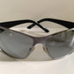 Gucci 90s vintage sunglasses - black and silver wrap frame with Strass Horsebit logo