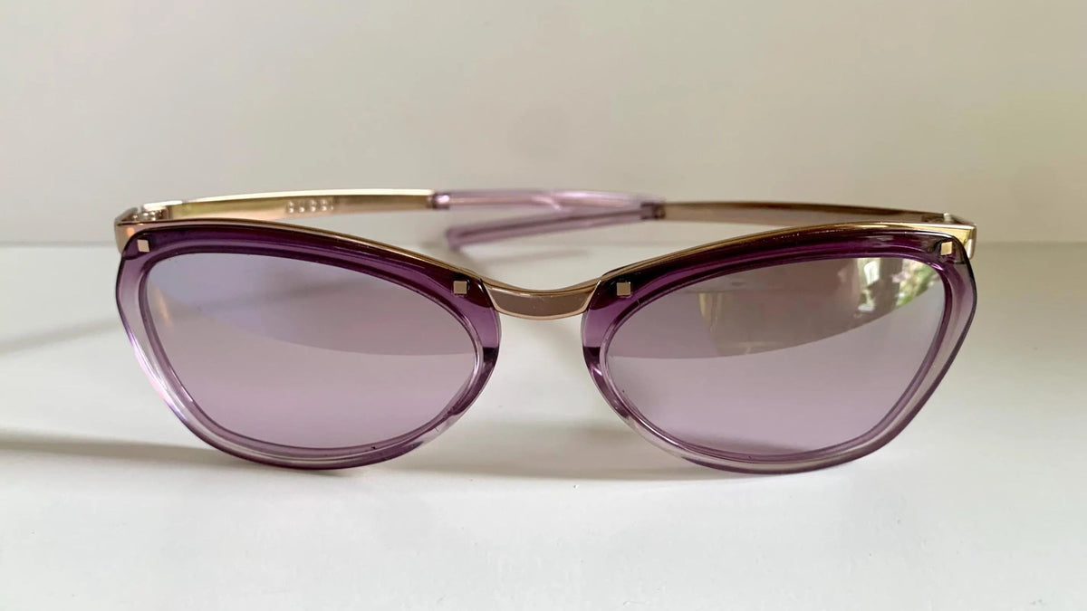 Gucci 00s vintage sunglasses - purple frame with Gucci logos