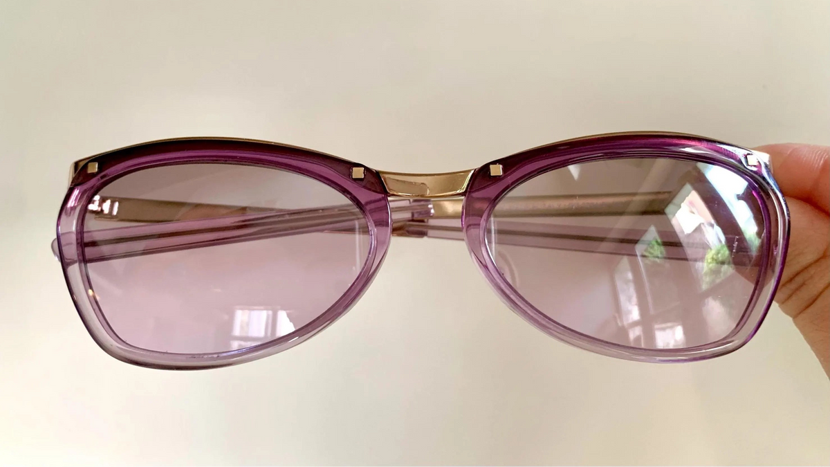 Gucci 00s vintage sunglasses - purple frame with Gucci logos