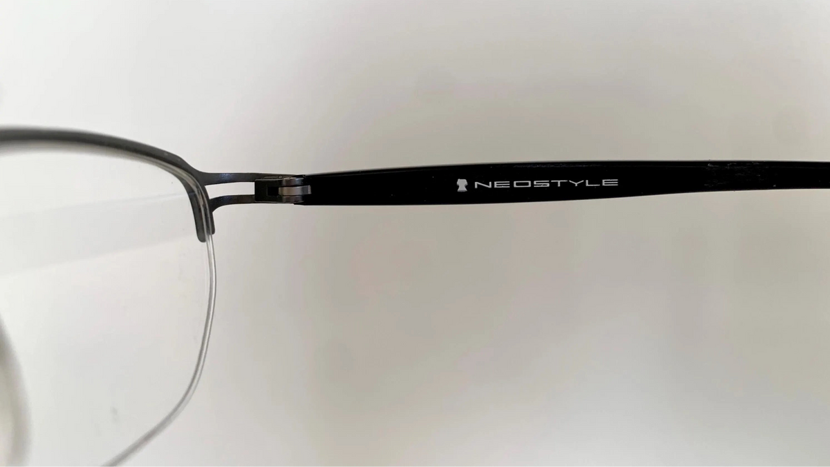Neostyle 90s vintage frames - semi rimless brushes silver eyeglasses