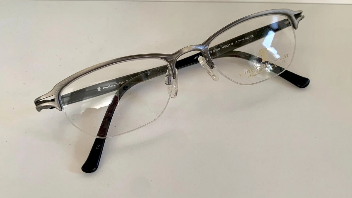 Neostyle 90s vintage frames - semi rimless brushes silver eyeglasses