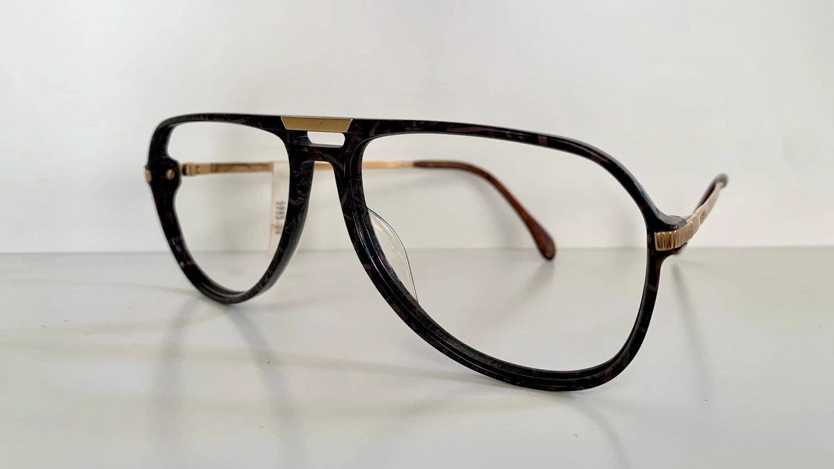 Vintage 70er Jahre XL Brille – Optyl 3502 Fassung in Grün und Gelb