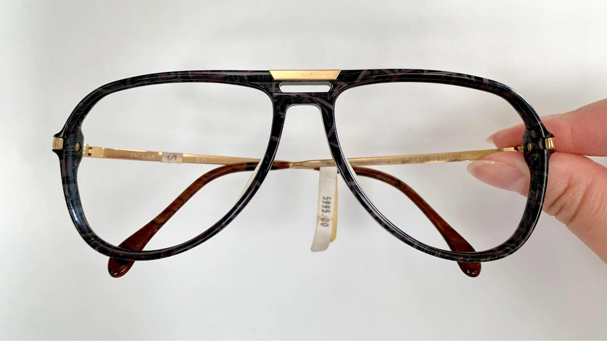Vintage 70er Jahre XL Brille – Optyl 3502 Fassung in Grün und Gelb