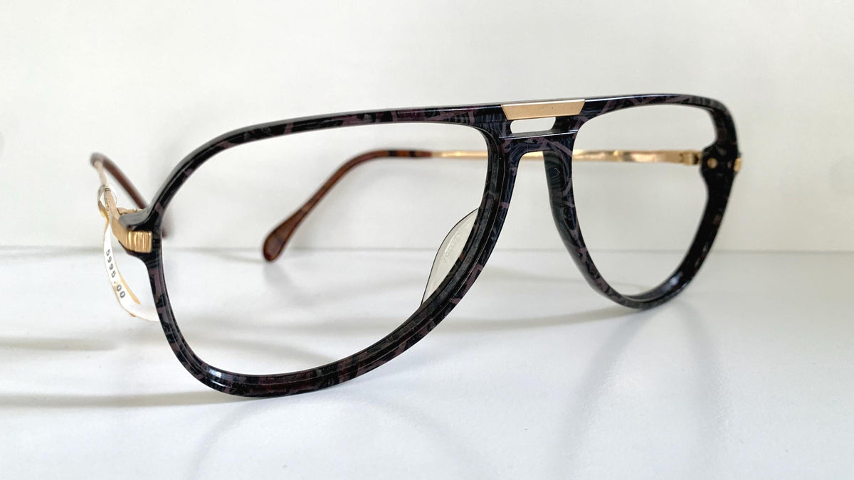 Vintage 70er Jahre XL Brille – Optyl 3502 Fassung in Grün und Gelb