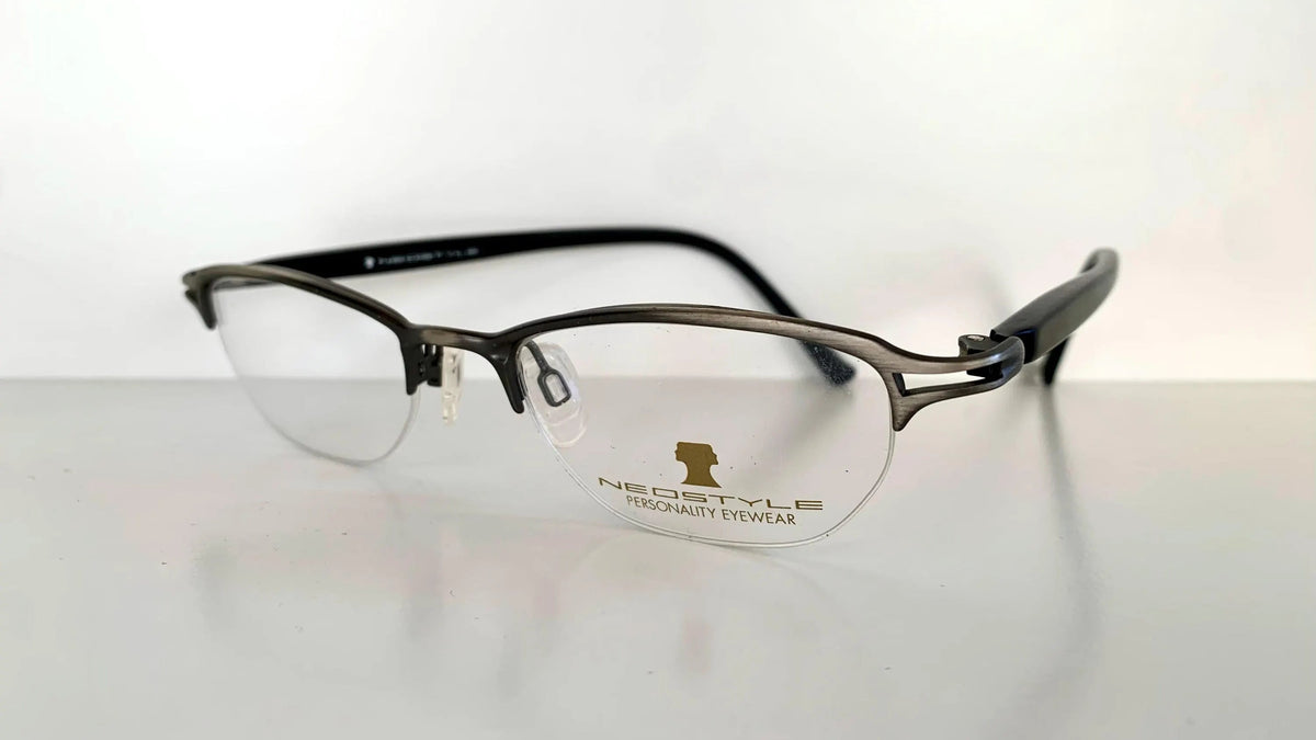 Neostyle 90s vintage frames - semi rimless brushes silver eyeglasses
