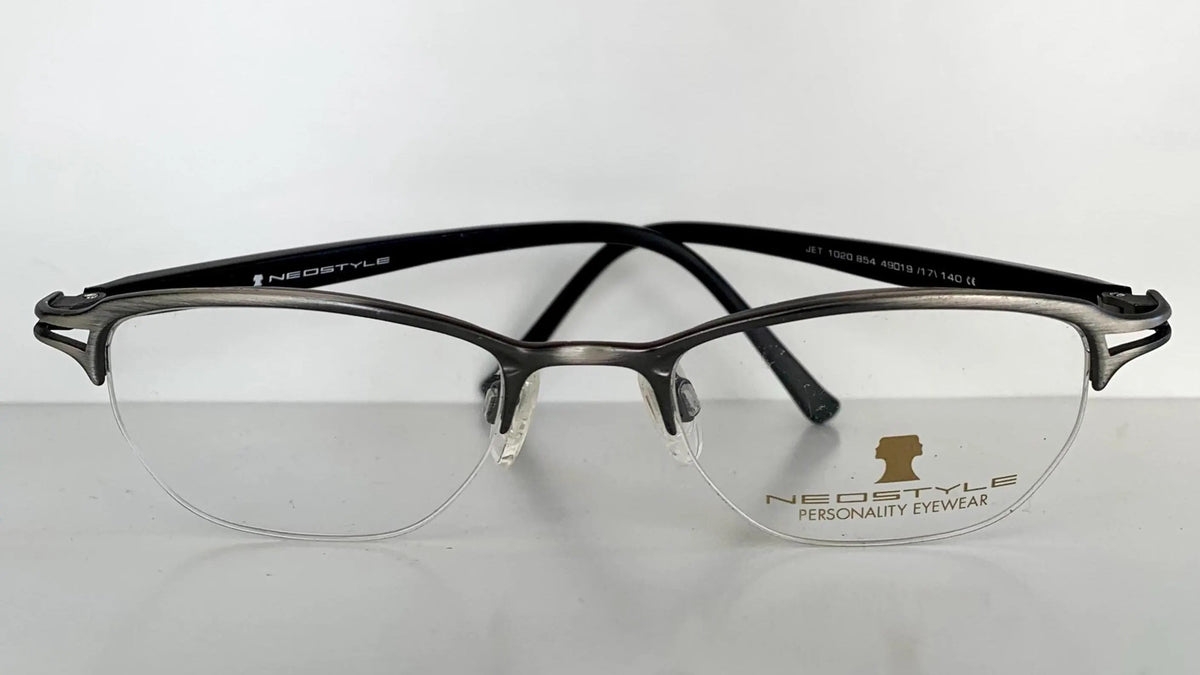 Neostyle 90s vintage frames - semi rimless brushes silver eyeglasses