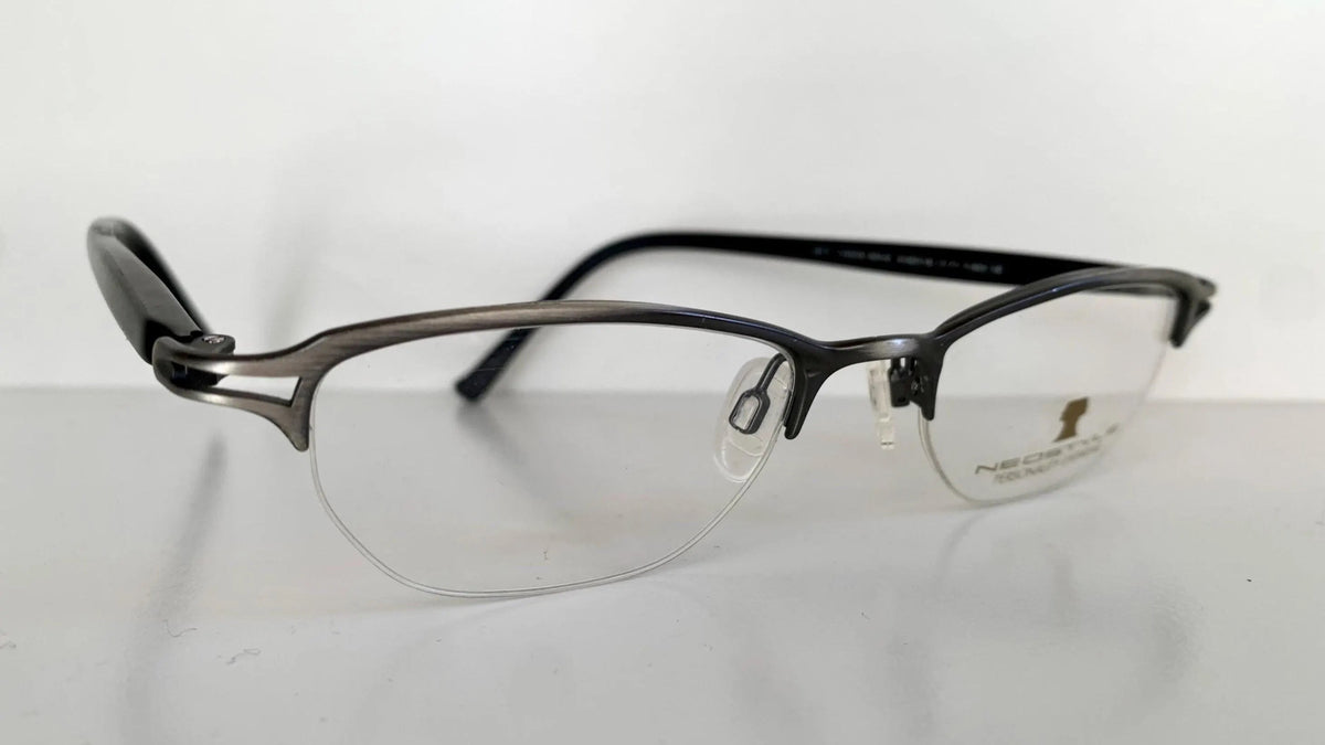 Neostyle 90s vintage frames - semi rimless brushes silver eyeglasses