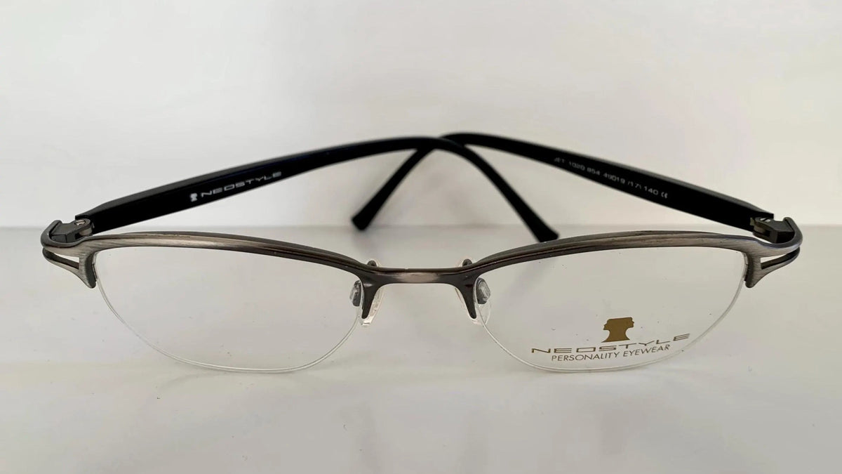 Neostyle 90s vintage frames - semi rimless brushes silver eyeglasses