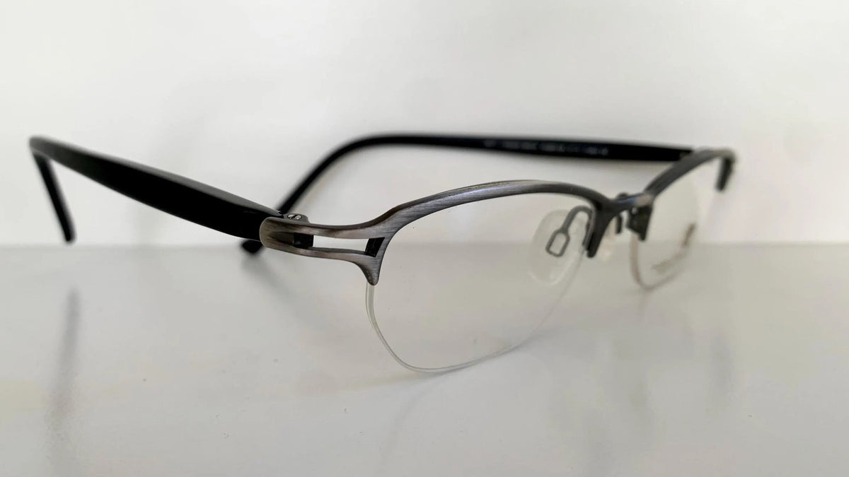 Neostyle 90s vintage frames - semi rimless brushes silver eyeglasses