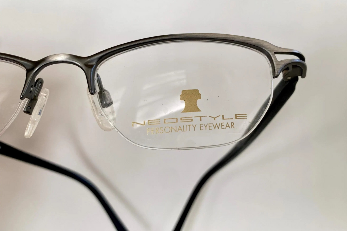 Neostyle 90s vintage frames - semi rimless brushes silver eyeglasses