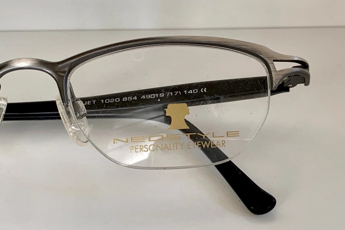 Neostyle 90s vintage frames - semi rimless brushes silver eyeglasses