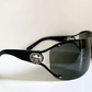 Gucci 00s vintage sunglasses - black rimless shield frame with strass logos