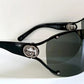 Gucci 00s vintage sunglasses - black rimless shield frame with strass logos