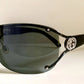Gucci 00s vintage sunglasses - black rimless shield frame with strass logos