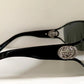 Gucci 00s vintage sunglasses - black rimless shield frame with strass logos