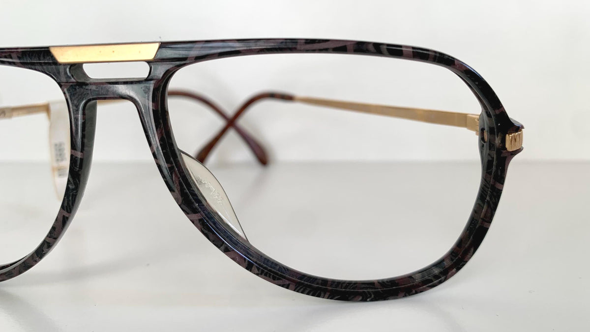 Vintage 70er Jahre XL Brille – Optyl 3502 Fassung in Grün und Gelb