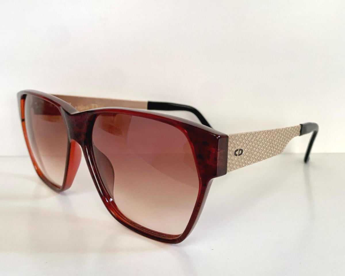Christian Dior Vintage Sonnenbrille - 2056 XL silberne und grüne Fassung