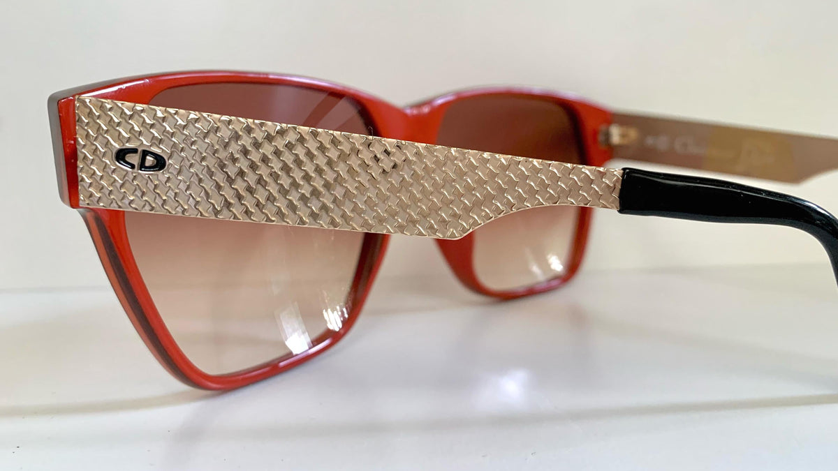 Christian Dior Vintage Sonnenbrille - 2056 XL silberne und grüne Fassung