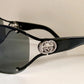 Gucci 00s vintage sunglasses - black rimless shield frame with strass logos