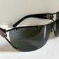 Gucci 00s vintage sunglasses - black rimless shield frame with strass logos